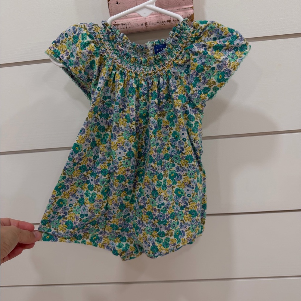 Old Navy Floral Baby Outfit - Blue and Green